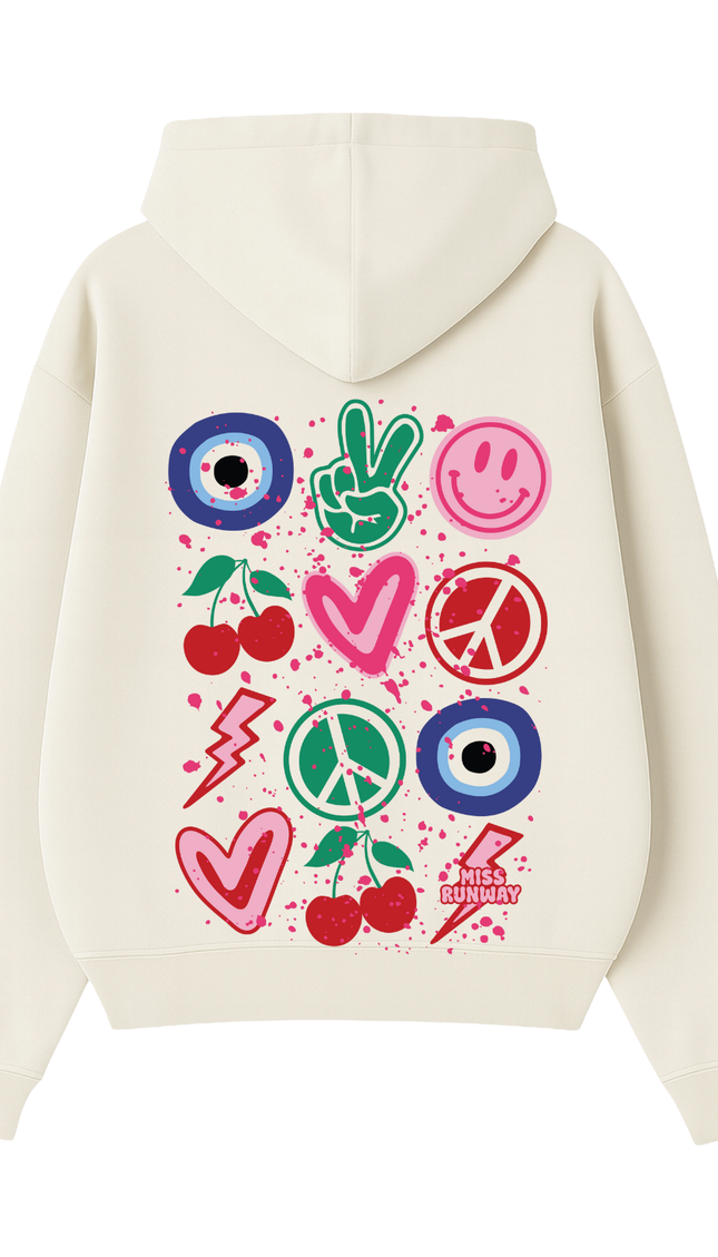 Evil Eye, Cherry, Smiley Hoodie – adult printed hoodie by Miss Runway