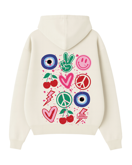 Evil Eye, Cherry, Smiley Hoodie