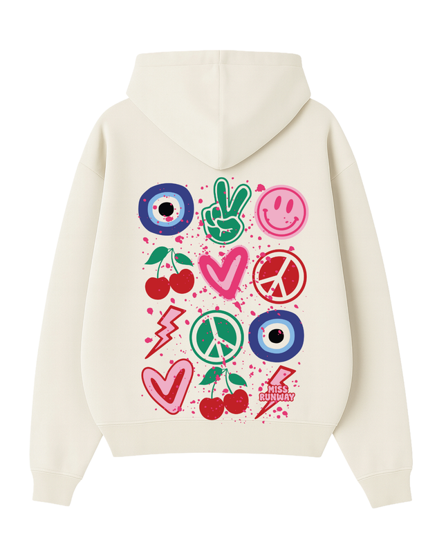Evil Eye, Cherry, Smiley Hoodie