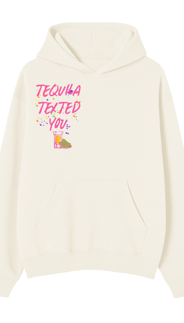 Tequila Texted You Pink Printed Hoodie by Miss Runway – image 2