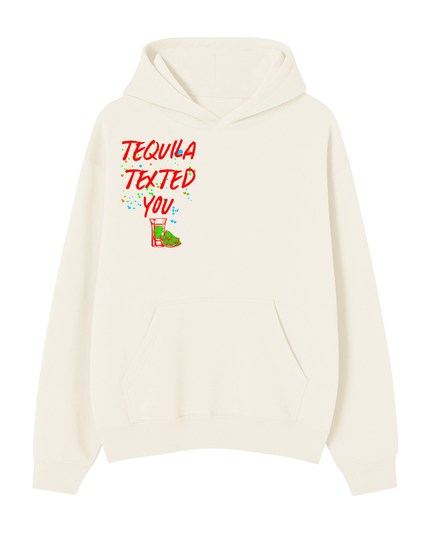 Tequila Texted You Red Printed Hoodie