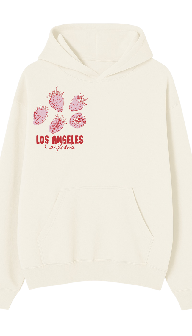 Strawberry Los Angeles Printed Hoodie by Miss Runway – image 2