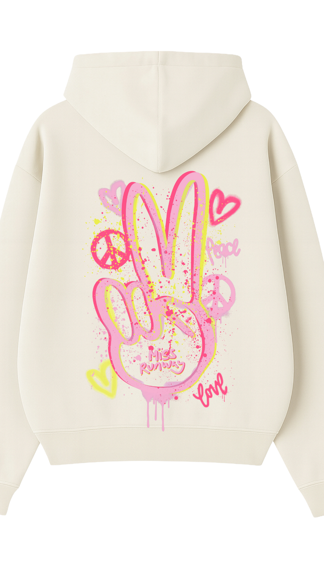 Peace Fingers Hoodie – adult printed hoodie by Miss Runway