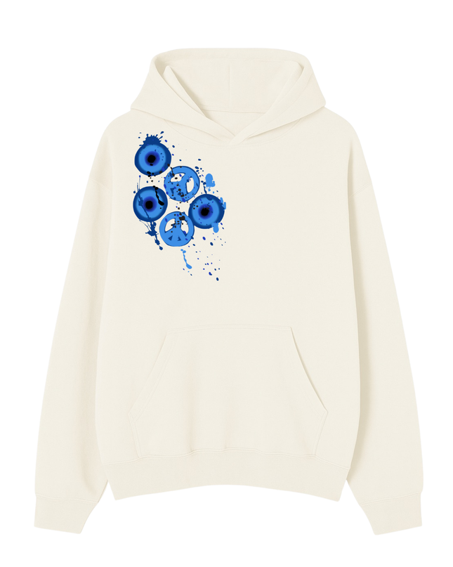 Peace, Evil Eyes Printed Hoodie Kids