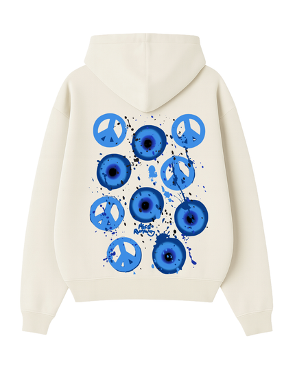 Peace, Evil Eyes Printed Hoodie