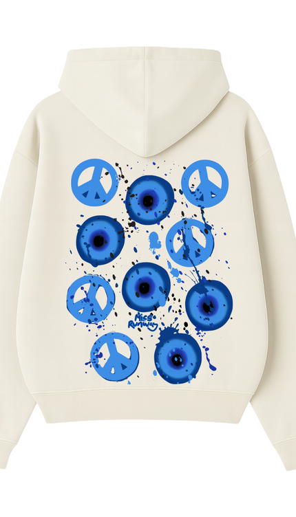 Peace, Evil Eyes Printed Hoodie – adult printed hoodie by Miss Runway