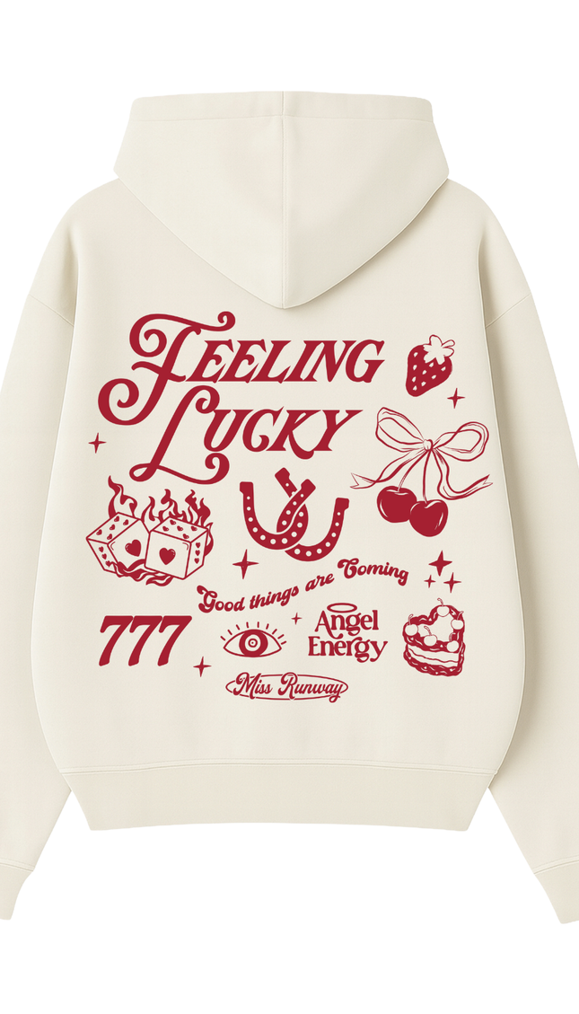 Miss Runway Feeling Lucky Hoodie – adult printed hoodie by Miss Runway