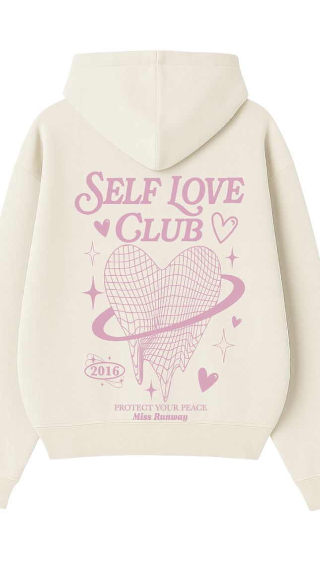 Self Love Club Pink Hoodie – adult printed hoodie by Miss Runway