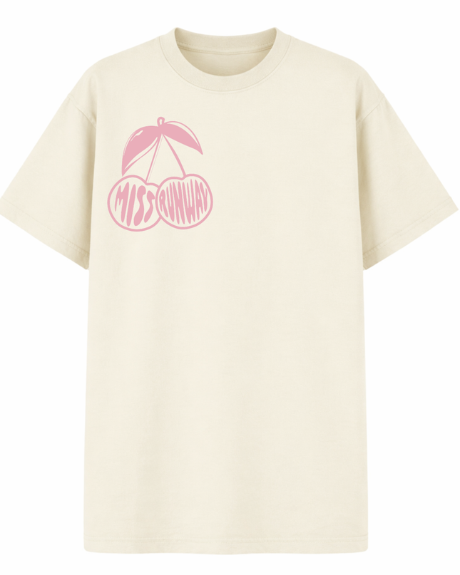 Miss Runway Cherry Printed T-Shirt Kids