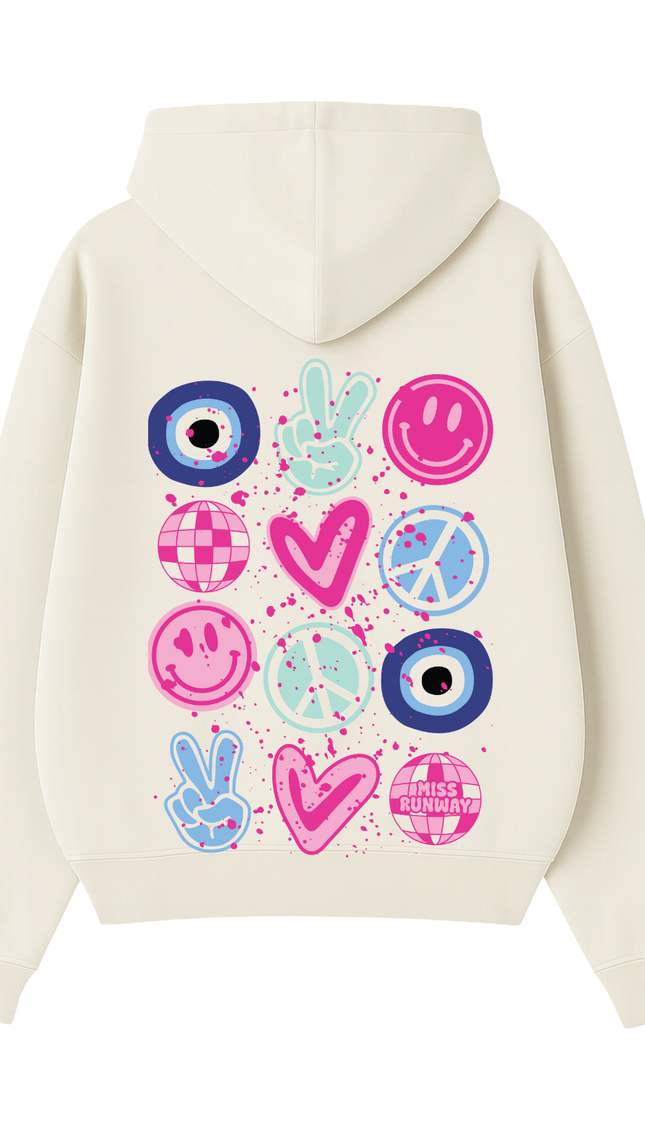 Evil Eye, Fingers, Smiley Hoodie – adult printed hoodie by Miss Runway