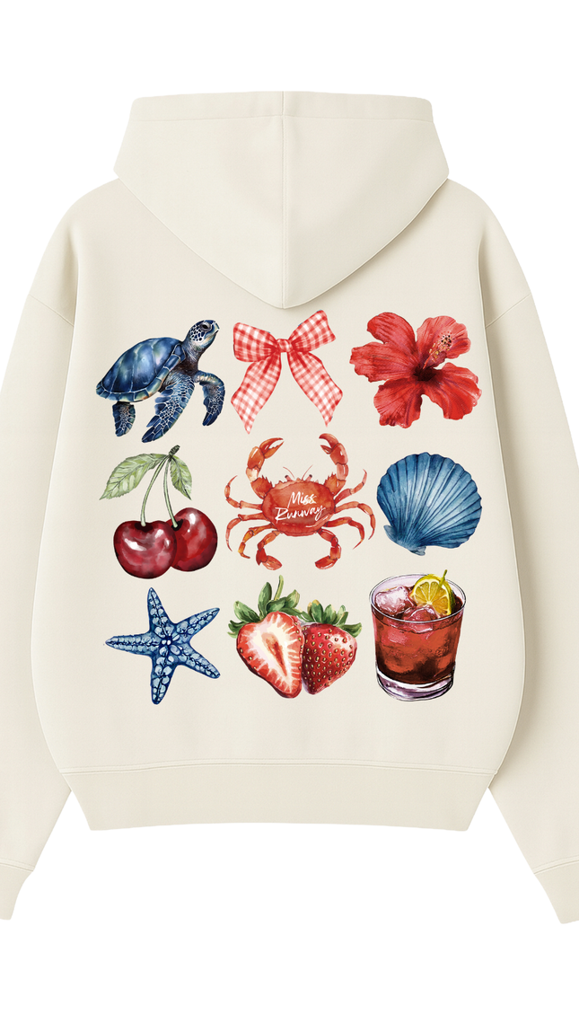 Strawberry Sunshine Printed Hoodie – adult printed hoodie by Miss Runway