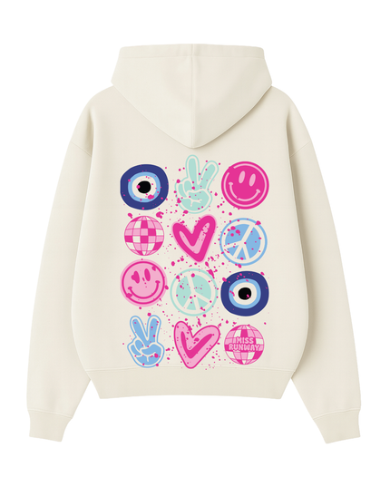 Evil Eye, Fingers, Smiley Printed Hoodie Kids
