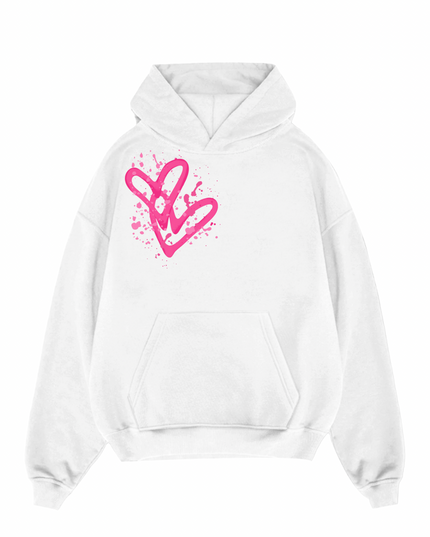 Pink Hearts Hoodie Adults