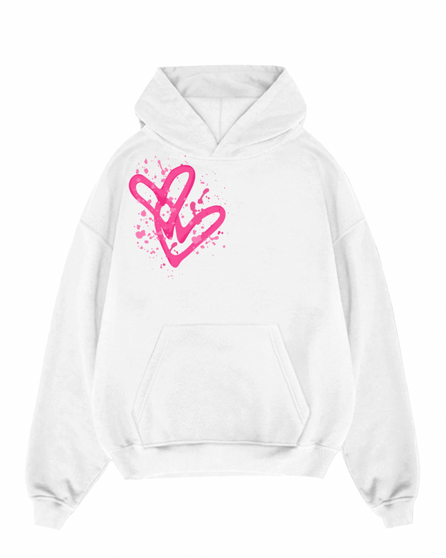 Pink Hearts Hoodie Adults