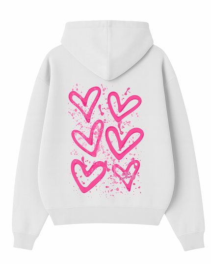 Pink Hearts Hoodie Adults