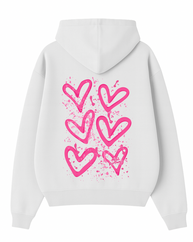 Pink Hearts Hoodie Adults