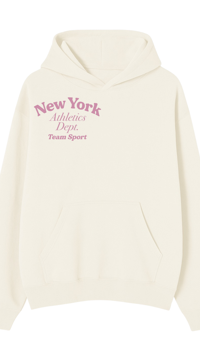 New York Athletics Dept Pink Script Hoodie by Miss Runway – image 2