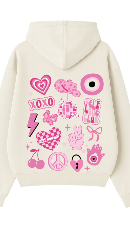 XOXO Self Love Club Disco Hoodie – adult printed hoodie by Miss Runway