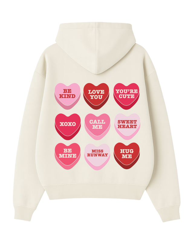 Miss Runway Love Hearts Pink/Red Hoodie Kids
