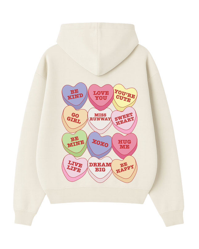 Miss Runway Love Hearts Multi Colour Hoodie Kids