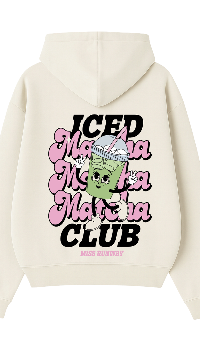 Iced Matcha Club Hoodie – adult printed hoodie by Miss Runway