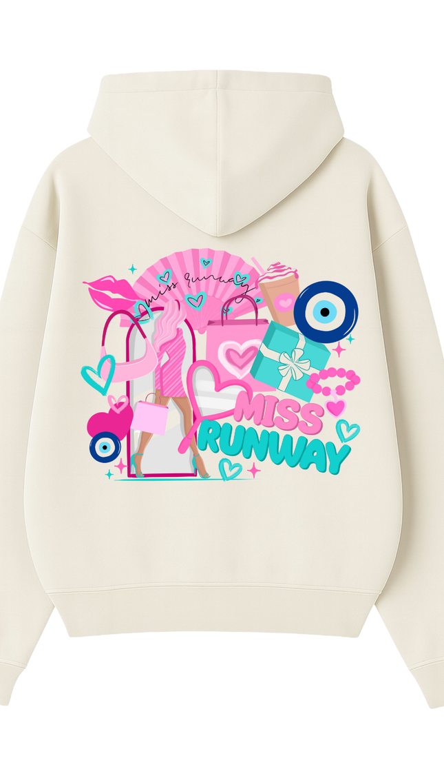 Miss Runway Pink Graphic Hoodie – adult printed hoodie by Miss Runway