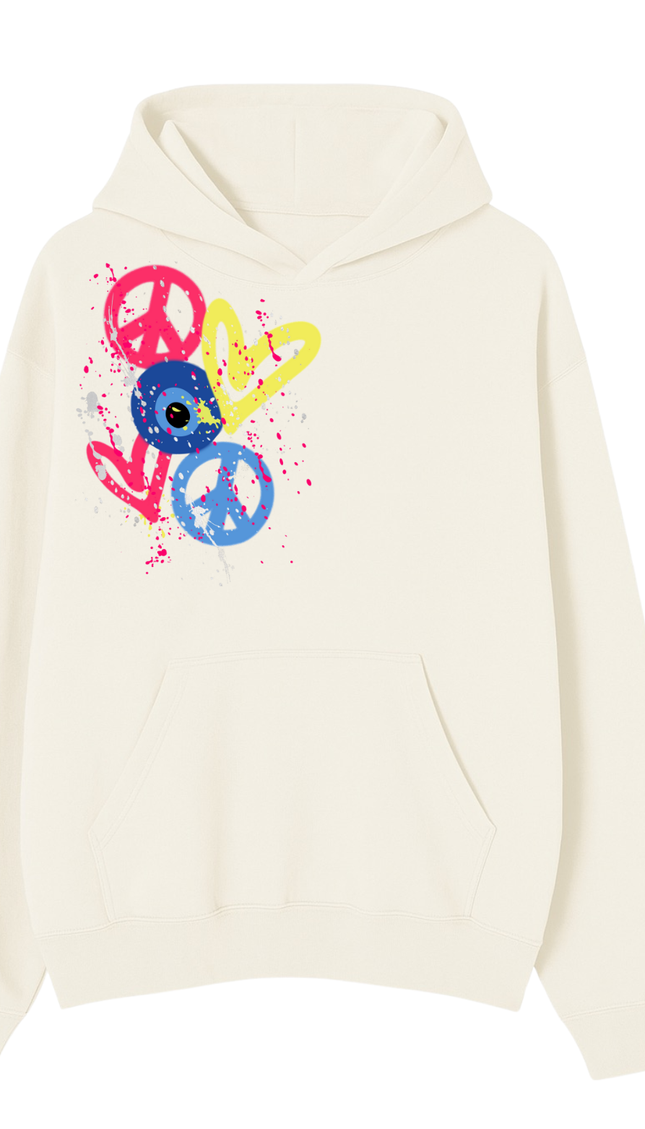 Evil Eye, Peace, Heart Hoodie by Miss Runway – image 2