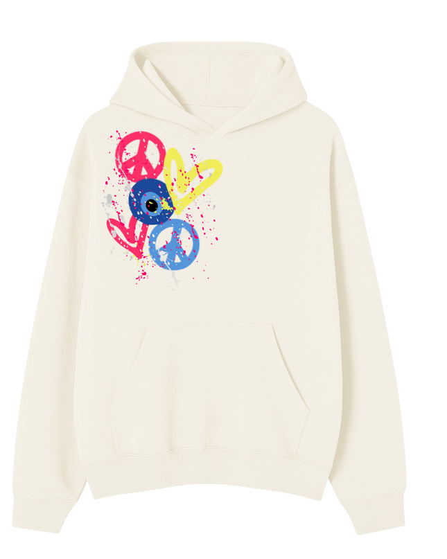 Evil Eye, Peace, Heart Hoodie Kids