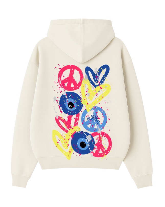 Evil Eye, Peace, Heart Hoodie Kids