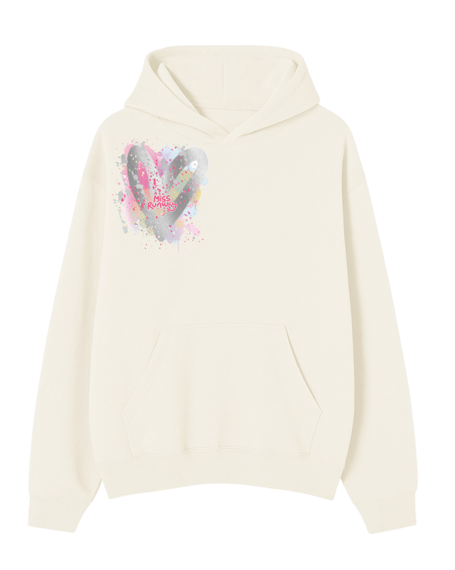 Miss Runway Silver Heart Printed Hoodie Kids