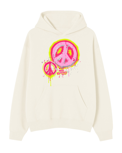 Neon Peace Printed Hoodie
