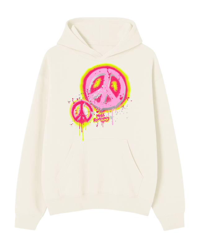 Neon Peace Printed Hoodie