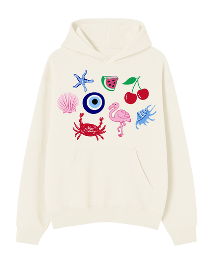 Crab, Flamingo Printed Hoodie Kids
