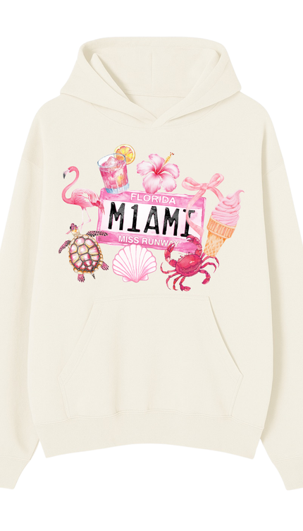 MIAMI Florida Printed Hoodie – adult printed hoodie by Miss Runway