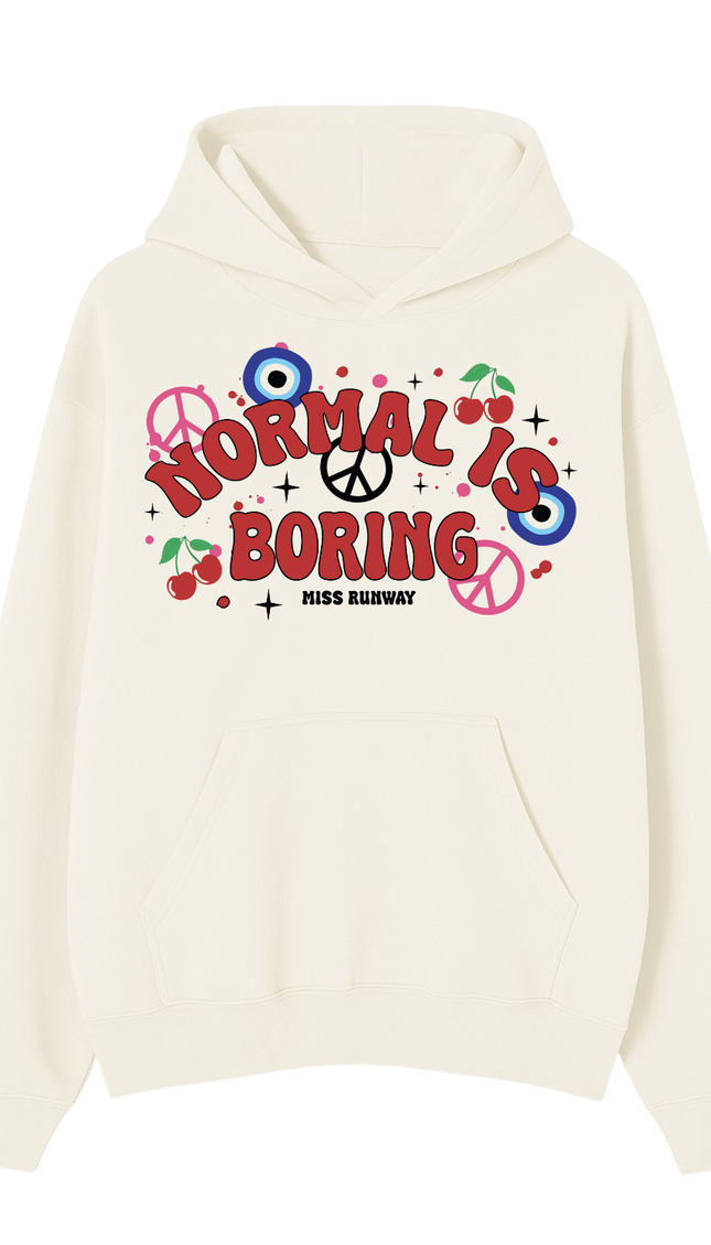 Normal Is Boring Hoodie – adult printed hoodie by Miss Runway