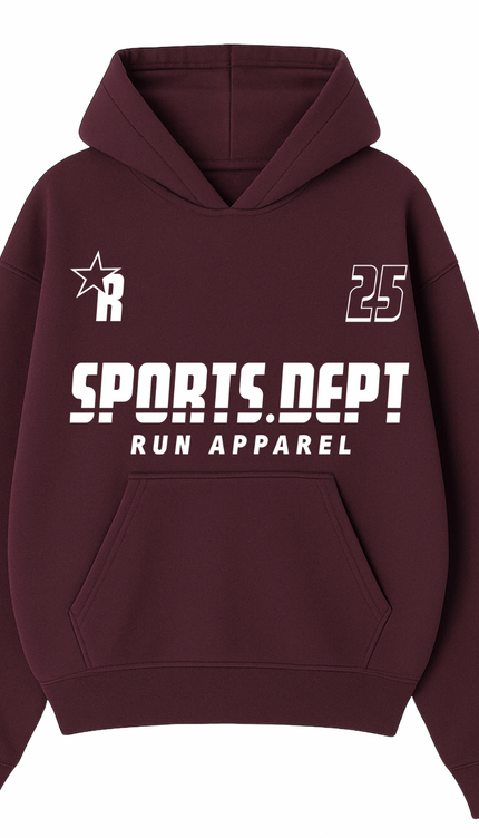 Run Apparel Sports Dept Hoodie – adult printed hoodie by Miss Runway