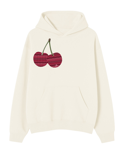 Zig Zag Cherry Printed Hoodie