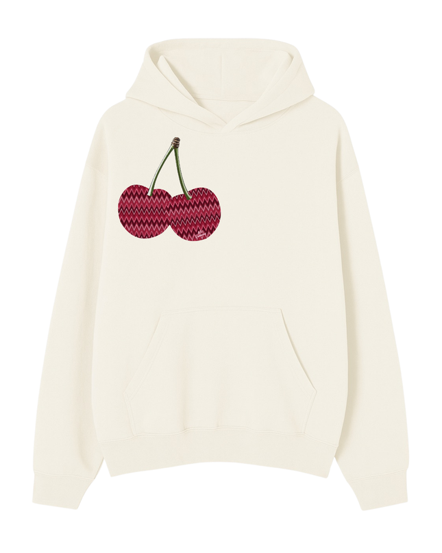 Zig Zag Cherry Printed Hoodie