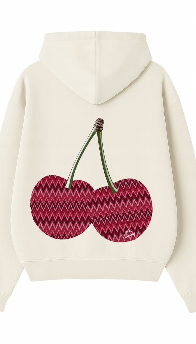 Zig Zag Cherry Printed Hoodie – adult printed hoodie by Miss Runway