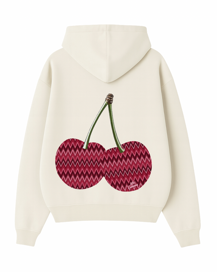 Zig Zag Cherry Printed Hoodie