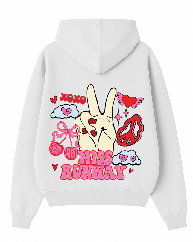 Cherry Sweet Peace Printed Hoodie Kids