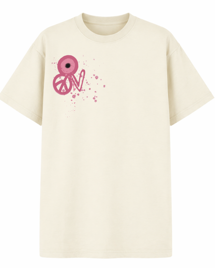 Pink Evil Eye, Peace, Heart Printed T-shirt Adult