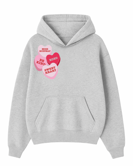 Miss Runway Love Hearts Pink/Red Hoodie