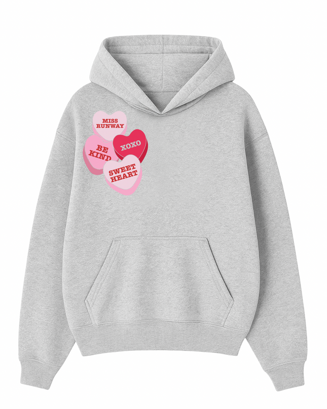 Miss Runway Love Hearts Pink/Red Hoodie Kids