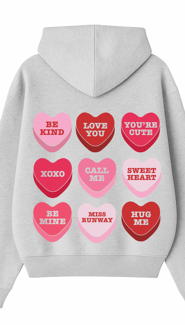 Miss Runway Love Hearts Pink/Red Hoodie – additional view
