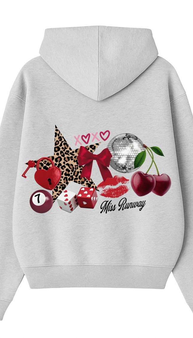 Leopard Star, Cherry, Lips Hoodie – additional view