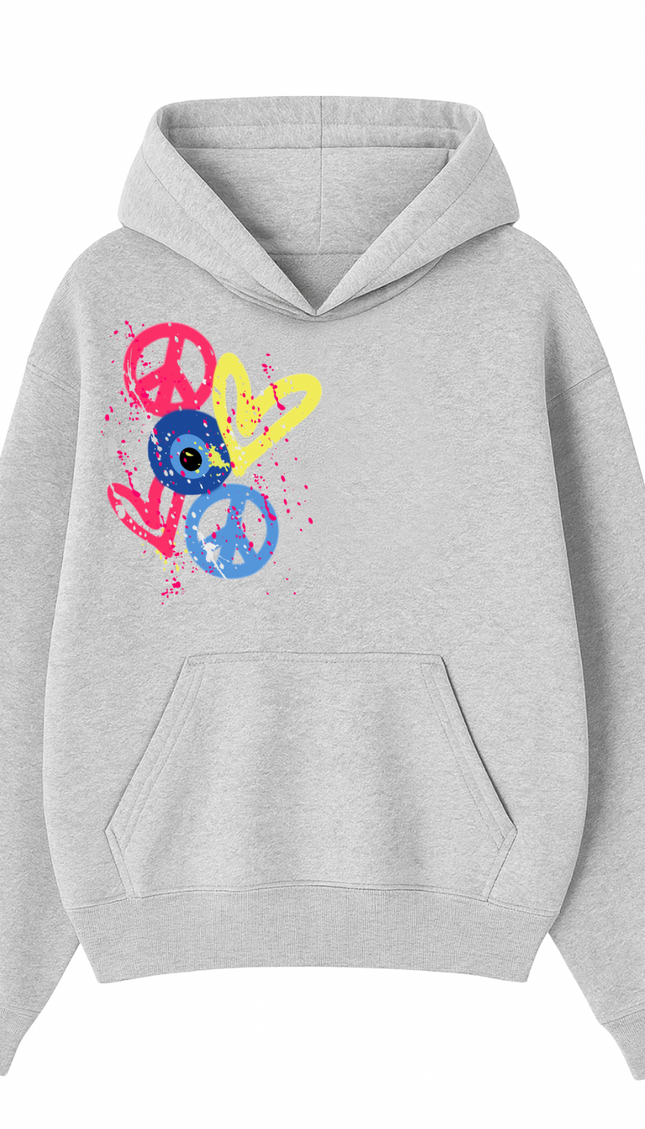 Evil Eye, Peace, Heart Hoodie – image 4