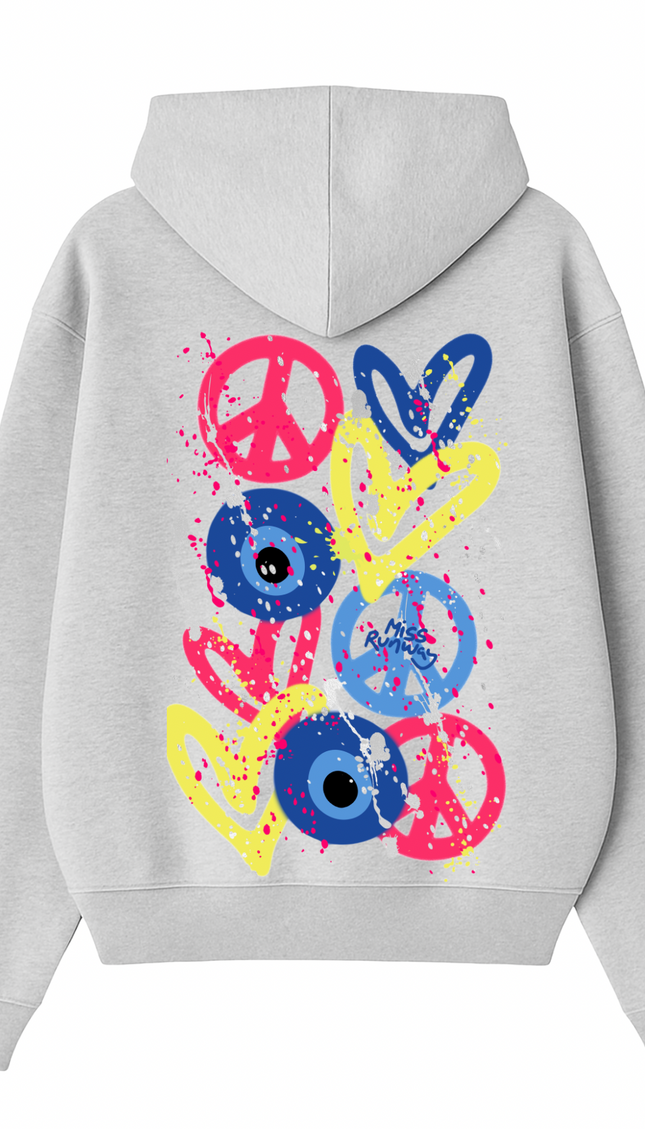 Evil Eye, Peace, Heart Hoodie – additional view