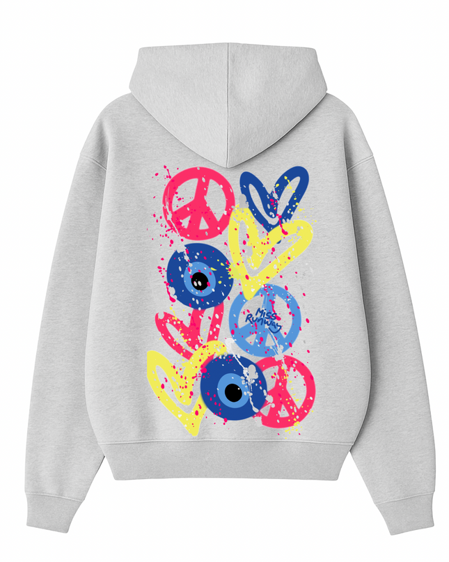 Evil Eye, Peace, Heart Hoodie Kids