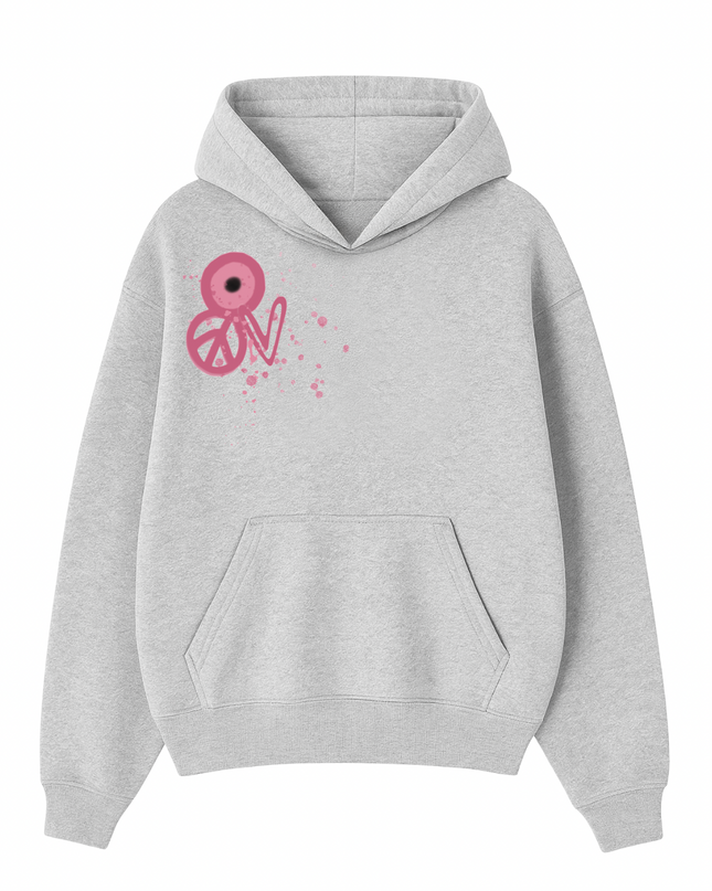 Pink Evil Eye, Peace, Heart Hoodie Kids